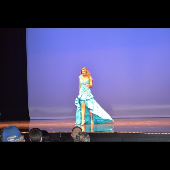 Size 6 Tony Bowls high low prom dress one shoulder - Picture 3 of 4